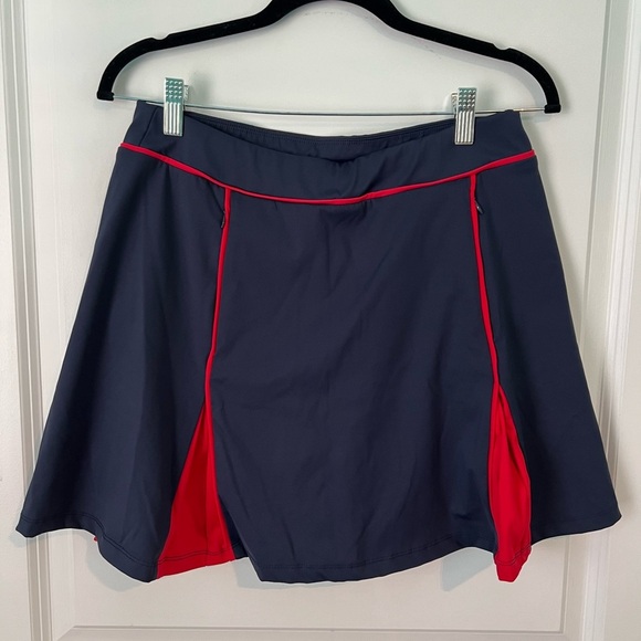 RENWICK SPORT Women's Contrast Trim Pull-On Skort, Navy - Picture 2 of 8